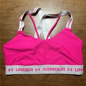 Under Armour Bright Pink Bra with White Accents